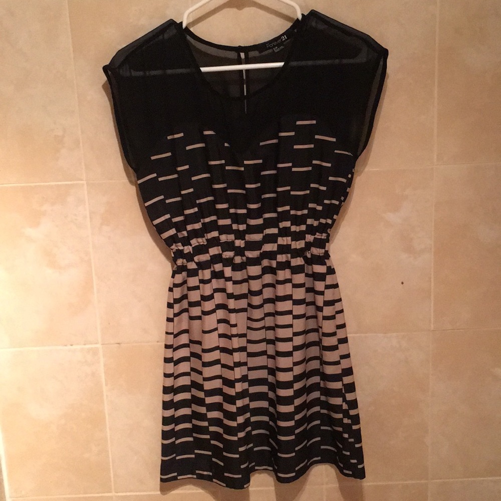 Black and beige dress
